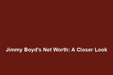 Jimmy Boyd's Net Worth: A Closer Look