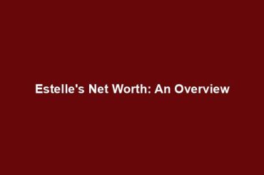 Estelle's Net Worth: An Overview